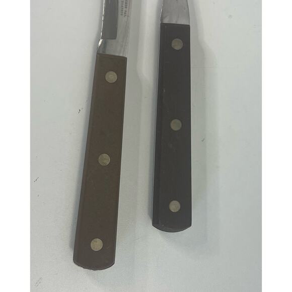 Vintage Quality Cutco #33 2 Piece Carving Set Fork Wooden Handles - Picture 2 of 5